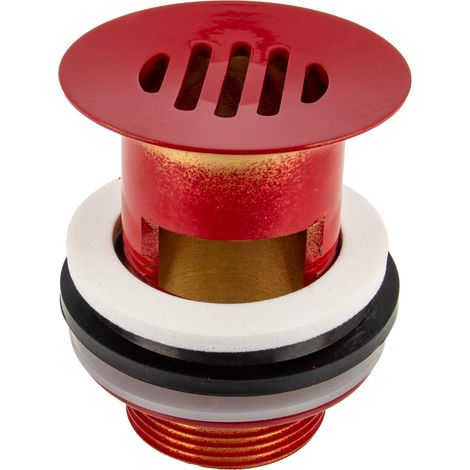 tecuro Universal Schaftventil rot RAL 3003 - für Waschbecken mit Überlauf (1/5)