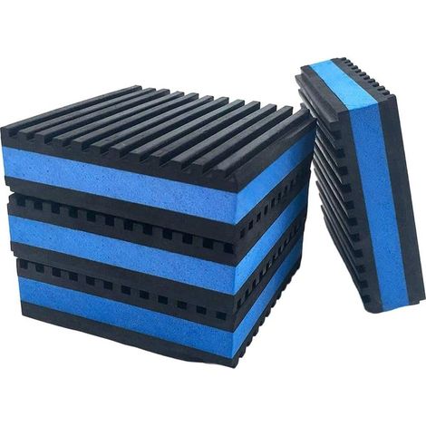 Lot De 4 Patins Anti-Vibrations pour Machine À Laver, Tapis D'amortissement en Caoutchouc pour Compresseurs d'air, Climatiseurs Tapis De Course, Insonorisants Anti-Vibrations. (1/5)