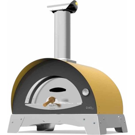 Forno a legna in acciaio inox da 2 pizze con piano refrattario e pirometro 91x70xH118 cm Ciao (1/3)
