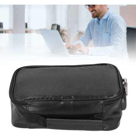 【Schutztasche】 Tragbare, feuerfeste Reißverschlusstasche für Dokumente und Wertsachen – Schwarz (1/5)