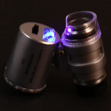 LED Lupe mit 60 facher Vergrößerung aus Abs Metall für (1/5)