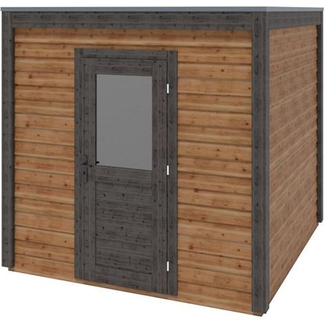 Abri de jardin en bois Nexa 2.59x2.59m - 6.71m2 - Ep. 28mm - Traité (1/3)