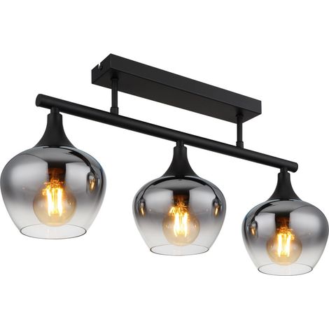 Globo - plafonnier - MAXY - noir - verre - lampe en verre coloré (1/4)