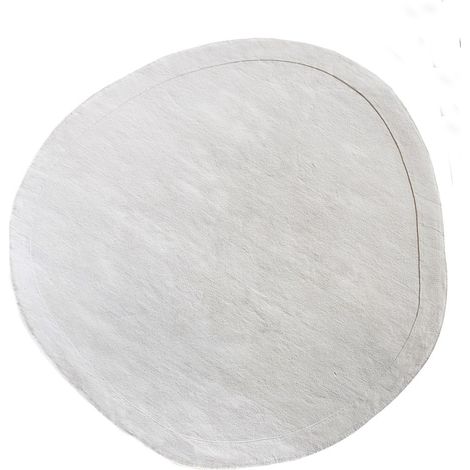 Tappeto organica tondo 200 x 200 cm 100% Lana di artigianato 2200 g/m2 Panna - WILLOW