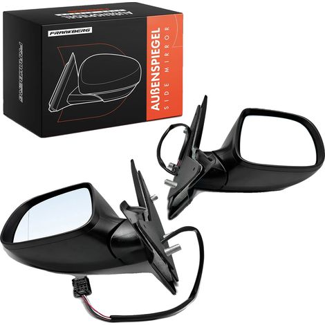 Espejo retrovisor exterior, accionamiento eléctrico, diseño asférico, 5 contactos de conexión, color negro, compatible con vehículos Transporter. (1/5)
