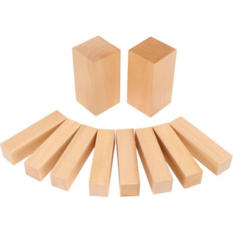 Lot de 10 blocs de sculpture en tilleul brut, bois tendre et massif haute résistance pour l'artisanat du bois (1/5)