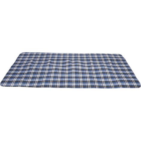 Alèses de lit pour incontinence, multifonctionnelles, imperméables, réutilisables et lavables, pour adultes et personnes âgées, motif à carreaux bleus, 80 x 90 cm / 31,5 x 35,4 pouces (1/5)