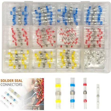 Longziming – Connecteurs de câble isolés 200 pièces – 4 tailles 26-10 AWG – Gaine thermorétractable étanche – Pour automobiles et motos