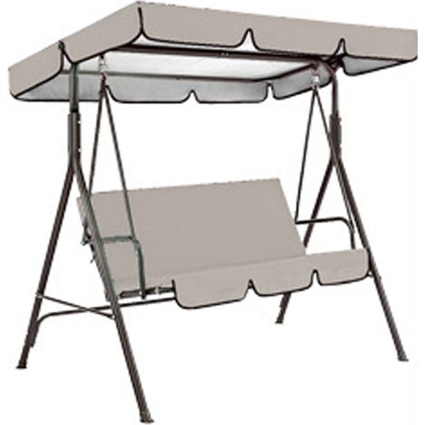 Housse de protection balançoire 190T Oxford imperméable, pare-soleil extérieur pour terrasse jardin, beige (1/5)