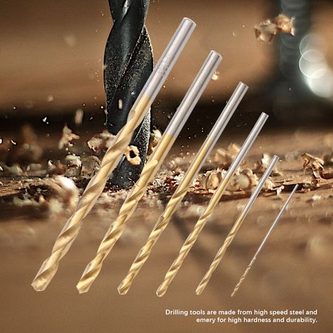 60 Forets à Métal HSS Titanium Droite Mini Perceuse à Main pour Bricolage Précision (1/5)