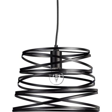 TRADE SHOP - Lampadario A Sospensione Moderno Con Paralume Metallo Vortice Traforato Nero A08 -
