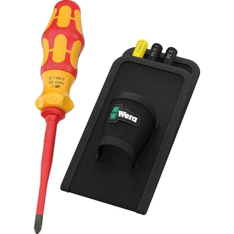 Wera 05006620001 Kraftform Kompakt 4 Piece VDE GO RA 1 Screwdriver Set in Pouch- 5 Piece