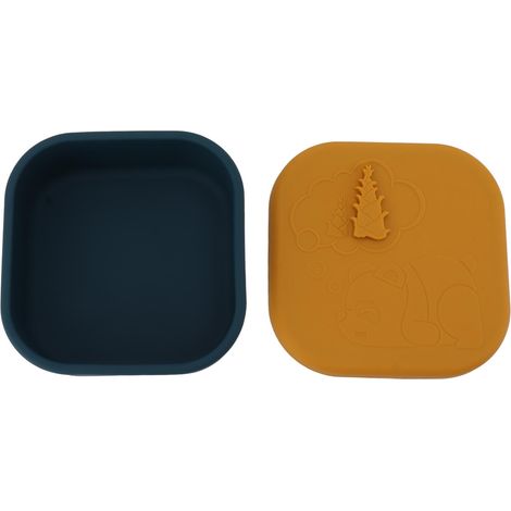 Boîte à lunch en silicone jaune, résistante aux odeurs, pour réfrigérateur et autres activités de plein air. (1/5)