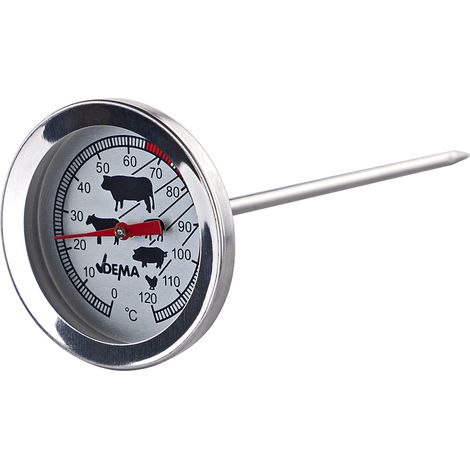 Fleischthermometer Grillthermometer analog Edelstahl Messbereich 0-120 Grad (1/4)
