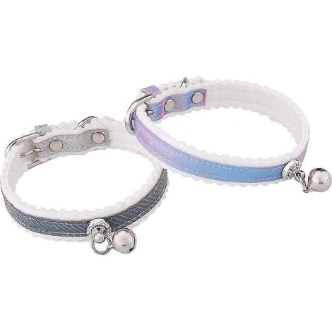 Collar ajustable para gatos, 1 unidad, color lavanda, con cascabel y práctico. (1/5)