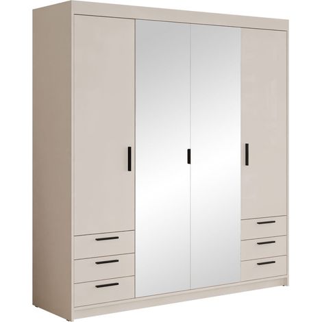Armario Novduni 115, Beige, 191x177x53cm, Puertas de armario: Con bisagras, Número de estantes: 0 (1/4)