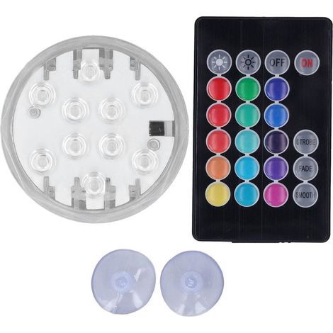 Spot Sous-marin RVB avec Télécommande Submersible LED Lumière IP68 Étanche Fish Tank Lumière Décorative pour Aquarium Pond Vase Base Pond Light (1/3)