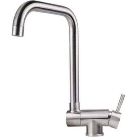 Foldable Kitchen Faucet, Stainless Steel Folding Sink Mixer Tap for Window Installation, 360° Swivel Sink Faucet with Brushed Finish (1/4)