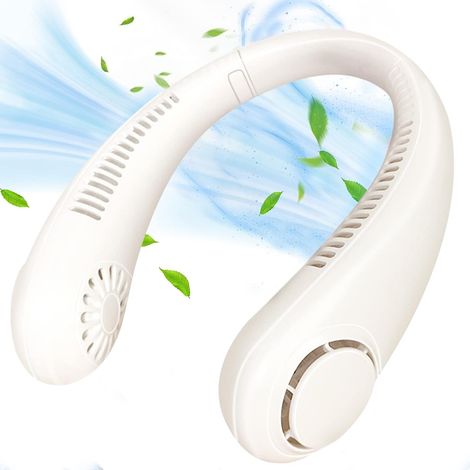 Ventilatore portatile da collo, mini ventilatore senza pale ricaricabile tramite USB, silenzioso con flusso d'aria a 360° e 3 velocità, ventilatore sospeso a mani libere per viaggi, ufficio, casa, spo (1/5)
