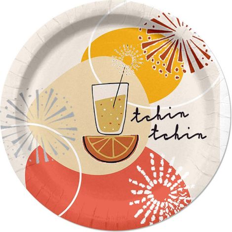Set de 10 assiettes en carton 23 cm Apero tchin