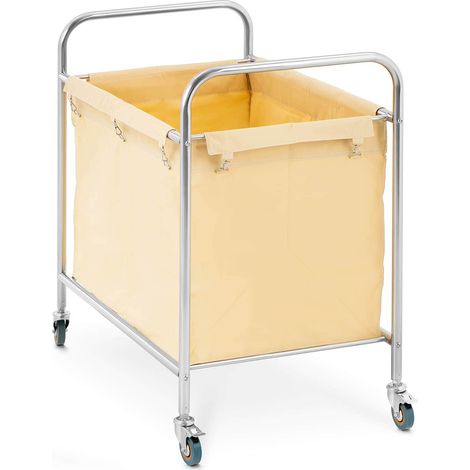 Carro cesto para la ropa sucia con ruedas (250 litros, 4 ruedas de goma de suave rodamiento, 2 ruedas con freno de estacionamiento, bolsa con ruedas de poliuretano) 140004375 (1/5)