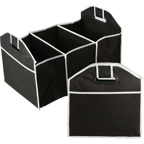 Sac de coffre pliable grande capacité, organisateur de rangement de voiture portable étanche avec design à 3 compartiments, pour SUV, camion et voiture (1/5)