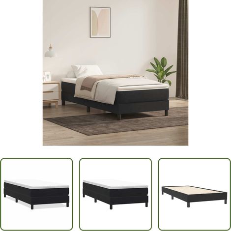 Samt -  Boxspringbett ohne Matratze Schwarz 100x220 cm Samt (1/5)