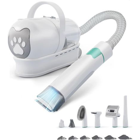 7-En-1 Aspirateur Poil De Chien, Tondeuse Chien Poil Long Epais, Aspirateur Poils d'Animaux Avec La Brosse, 13000pa Puissance d'Aspiration, 3 Vitesses d’Aspiration, 1l Capacité (1/5)