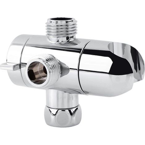 Inverseur de douche à 3 voies, support de fixation pour robinet d'angle 1/2 pouce pour douchette à main, compatible avec toutes les salles de bain. (1/4)