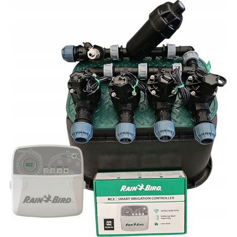 Kit Rain Bird a 4 sezioni: collettore con filtro e compressore, RC2, pozzetto, PE 32 (1/5)