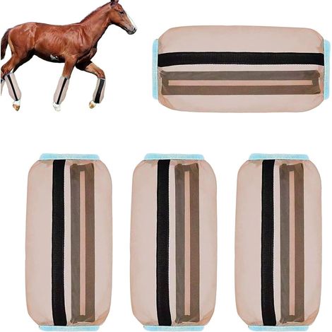 Bottes anti-mouches pour chevaux – Leggings respirants en et bandes de jambe pour écuries et pâturages pour la prévention des mouches pour les écuries et les pâturages (1/5)