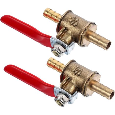 Vanne À Billes Cuivre 2 Pièces Poignée Rouge 180° Robinet D'Arrêt Tuyau Arrosage Raccords Pex Systèmes D'Irrigation Et Gaz (1/5)