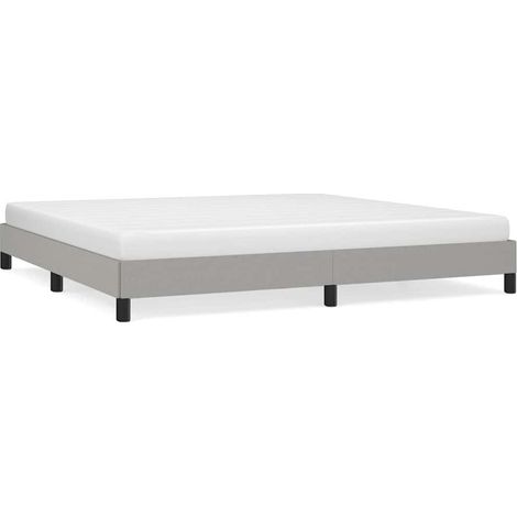 Maison Exclusive - Cama sin colchón tela gris claro 200x200 cm (1/5)
