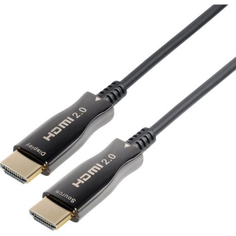 Câble optique actif HDMI (AOC) - HDMI 2.0 (4K 60 Hz + HDR) - 15 mètres