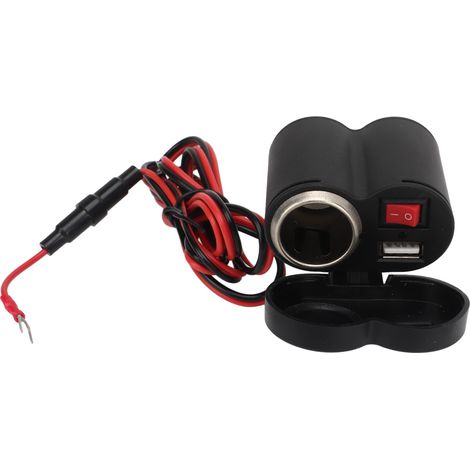 Universeller Motorrad-Zigarettenanzünderadapter, 12 V–45 V, wasser- und staubdicht, mit USB-Verlängerungsbuchse (1/4)