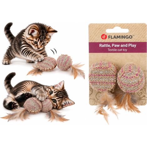 Jouet Chat - Disque + Balle Brun - 11 x 4,3 x 4,3 cm (1/3)