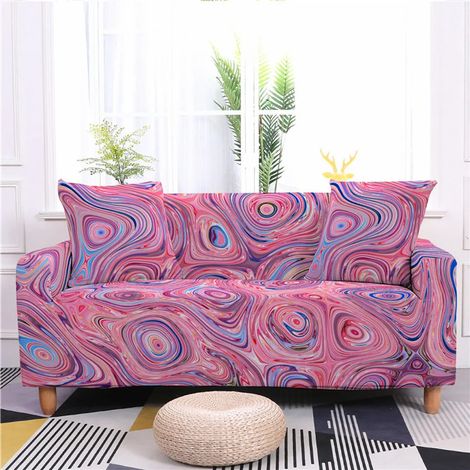 Housse de canapé rétro extensible, protection antiglisse pour fauteuil 1 place (90-140 cm), revêtement exotique pour salon, 5 (1/3)