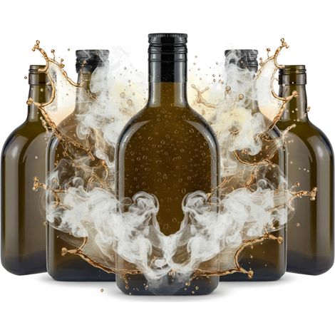 50 botellas de ron de 350 ml para licor de ron, tapa de 28 x 38 cm.