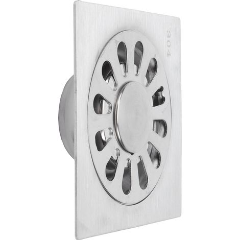 Quadratischer Duschablauf 10x10cm aus Edelstahl 304, 2er-Set, für Bad- und Küchenbodenentwässerung, robuster, rutschfester Rost (1/5)