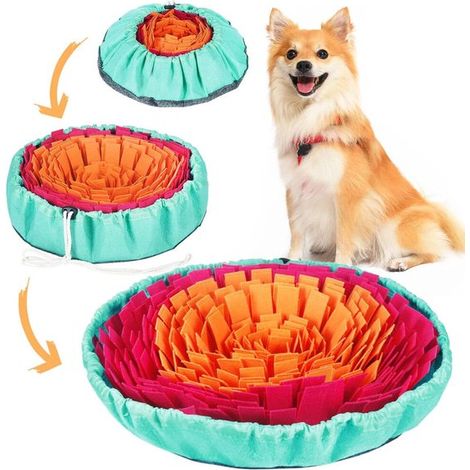 1 Tapis de fouille pour chien, 48x48 cm, feutre, jeu d'alimentation lente, jouet interactif, intérieur (1/5)