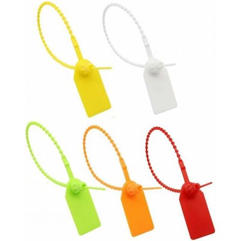 Etiquetas para bridas de cables, 100 etiquetas de plástico para bridas de cables, etiquetas de marca autoblocantes, para ropa, zapatos, bolsos, etiquetas de envío logístico.