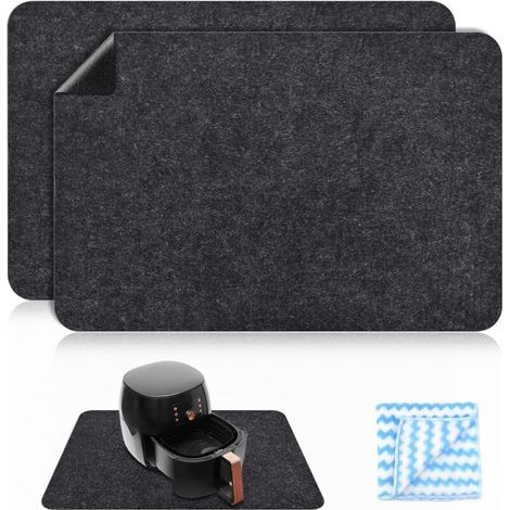 Tapis RéSistant à La Chaleur pour Friteuse à Air Tapis de Protection Plan de Travail Cuisine Antidérapant pour Friteuse à Air, Machine à Café, Mélangeur (2 Pcs) (1/4)