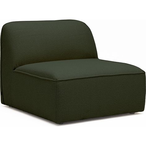 Chauffeuse pour canapé modulable en tissu bouclette - Vert kaki - NOOR (1/5)