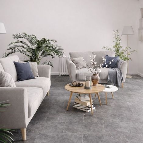 Dalle pvc clipsable - Ocean - coloris Béton Moyen- 30,3 x 60,6 cm