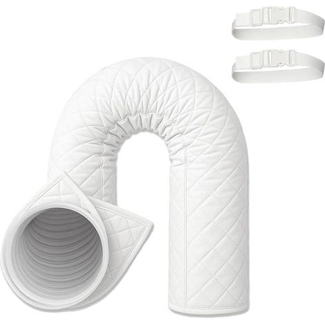 Cache pour tuyau d'évacuation de climatiseur portable - Cache isolant pour tuyau d'évacuation - 150 x 52 cm - 150 mm - Blanc (1/5)