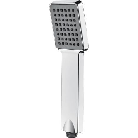 Pommeau de Douche Economie Deau Pression- Douchette Universelle Interface 1/2 Pouce, Douchette Douche Salle de Bain Facile à Installer et à Nettoyer, Pommeau Douche Carré, Chromés (1/5)