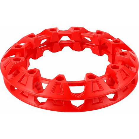 2 pièces couvercle de garniture de roue de ATV universel en plastique rouge 8 pouces (1/5)