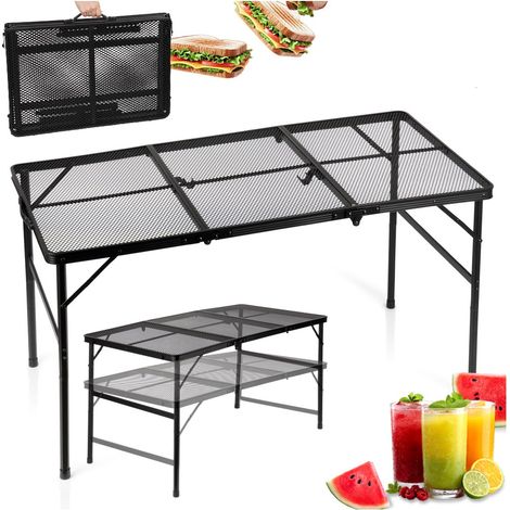 Mesa plegable extensible para turista, mesa de jardín/camping 2 en 1, 120x60 (1/5)