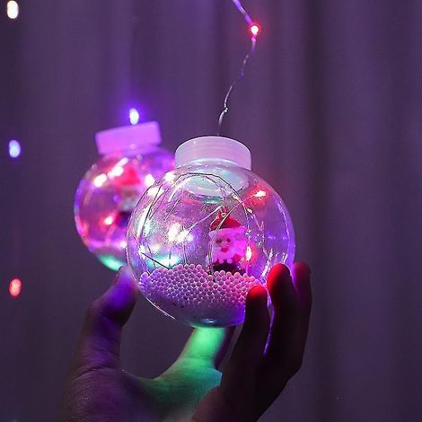 Rideau lumineux LED en forme de boule à vœux, décoration de Noël, motif cœur transfrontalier pour chambre de fille. (1/5)