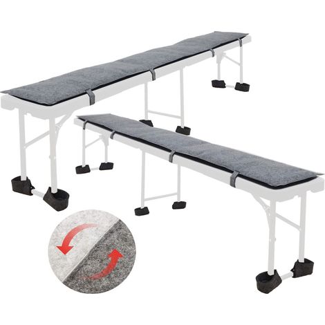 Set Feutre 2 Coussins Réversibles Banc Bière 180cm 12 Capuchons Protection Sol (1/5)